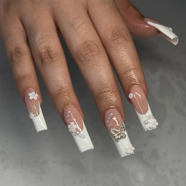 Nails Glam - Press-on Nails with Rhinestones - 24 pcs - Image 26