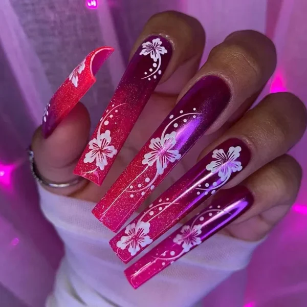Nails Glam - Press-on Nails with Rhinestones - 24 pcs - Image 37