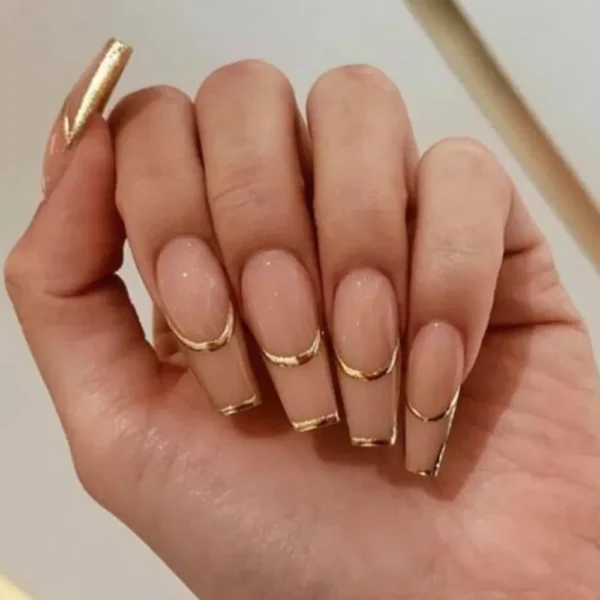 Nails Glam - Press-on Nails with Rhinestones - 24 pcs - Image 13