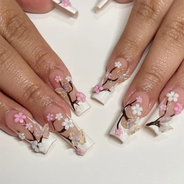 Nails Glam - Press-on Nails with Rhinestones - 24 pcs - Image 20