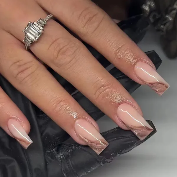 Nails Glam - Press-on Nails with Rhinestones - 24 pcs - Image 52