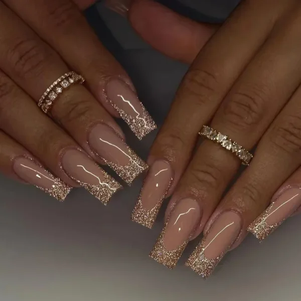 Nails Glam - Press-on Nails with Rhinestones - 24 pcs - Image 43