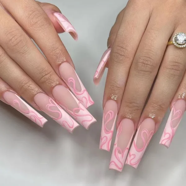 Nails Glam - Press-on Nails with Rhinestones - 24 pcs - Image 9