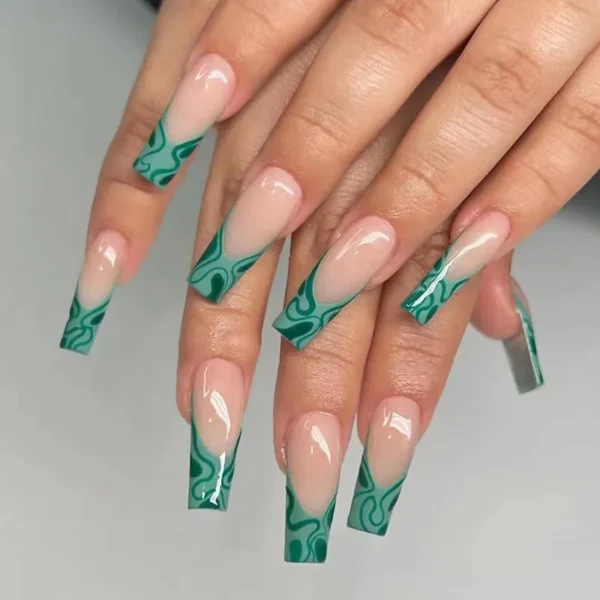 Nails Glam - Press-on Nails with Rhinestones - 24 pcs - Image 24