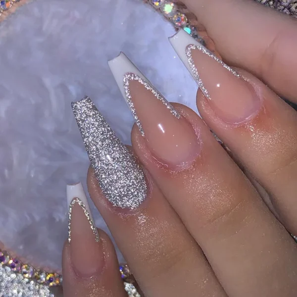 Nails Glam - Press-on Nails with Rhinestones - 24 pcs - Image 53