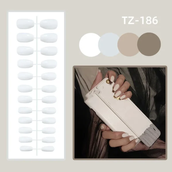 Nails Glam - Press-on Nails with Rhinestones - 24 pcs - Image 22
